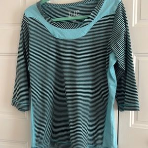 Lur Black/aqua stripe shirt/tunic